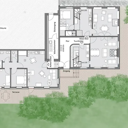 Tuunkiekje, Maisonettewohnung, Gulfhof, Kachelofen Apartment